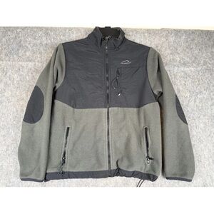 Polar Edge Fleece Jacket Boy's M(10/12) Black Gray Colorblock Long Sleeve Zip-Up